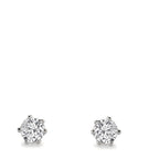 Ørestikker 750/18K hvidguld Diamond Lab dyrket 1 ct, 2 Sten , w-si Ø5.5 mm