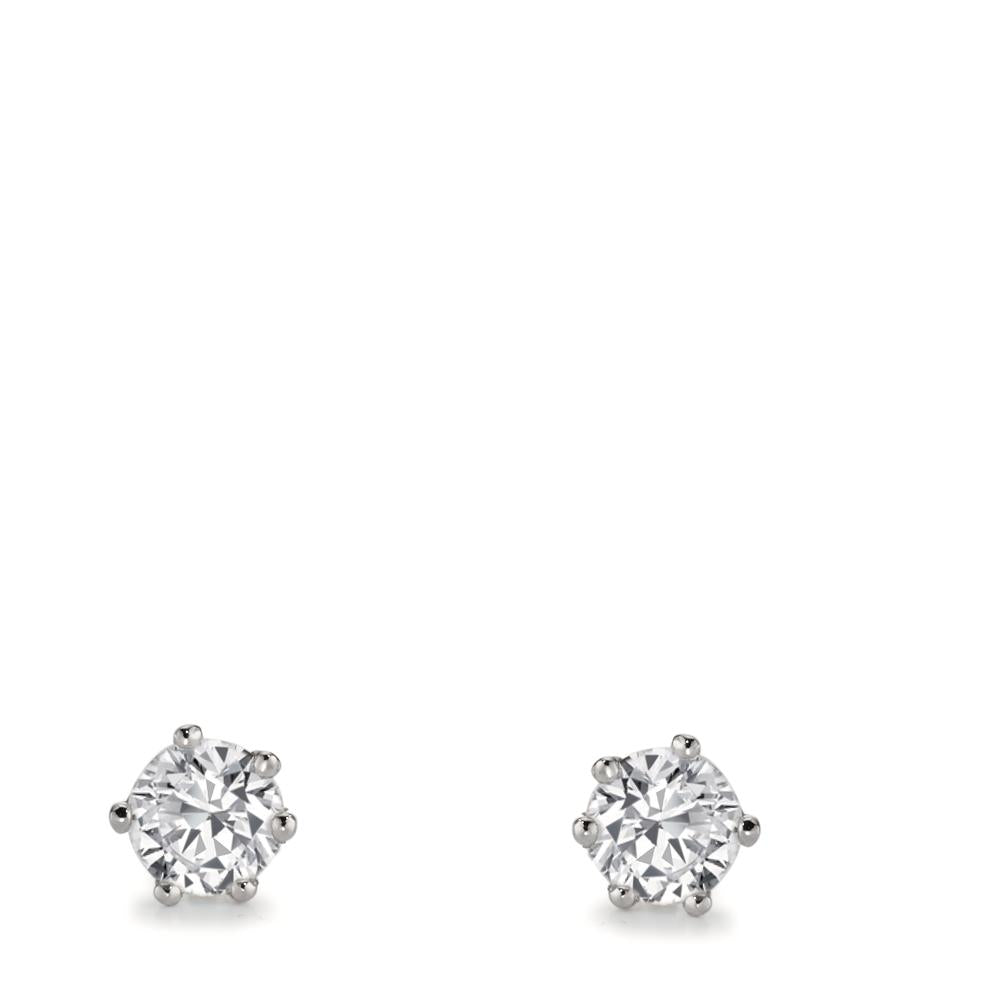 Ørestikker 750/18K hvidguld Diamond Lab dyrket 1 ct, 2 Sten , w-si Ø5.5 mm