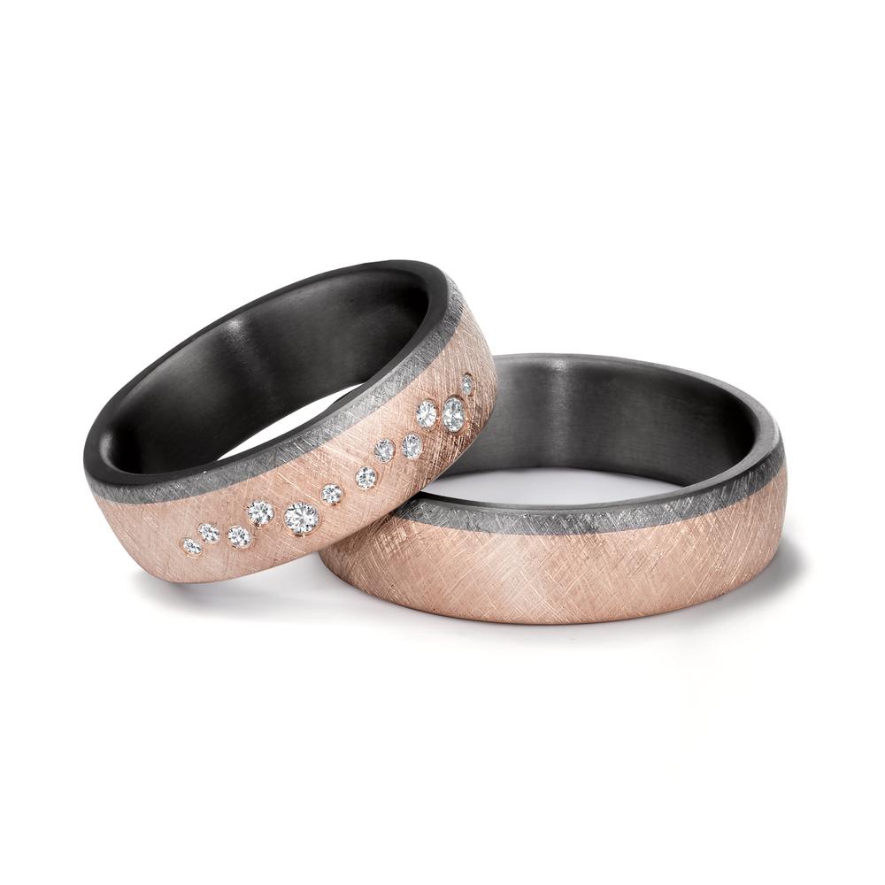 Partnerringe 999 tantal, 585/14K roseguld