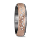 Partnerringe 999 tantal, 585/14K roseguld Diamant 0.105 ct, 12 Sten , w-si