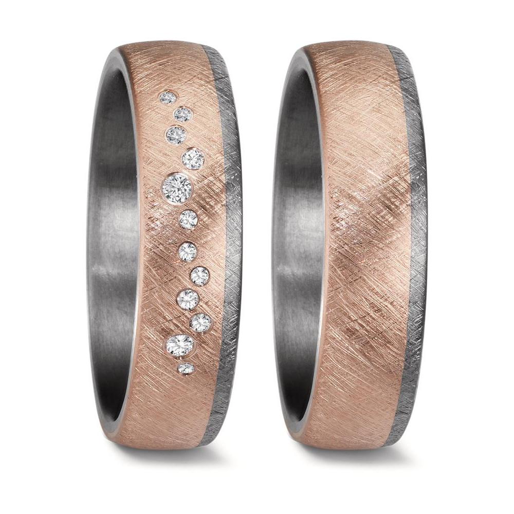 Partnerringe 999 tantal, 585/14K roseguld