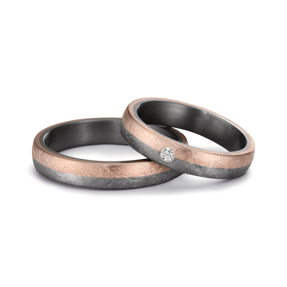 Partnerringe 999 tantal, 585/14K roseguld