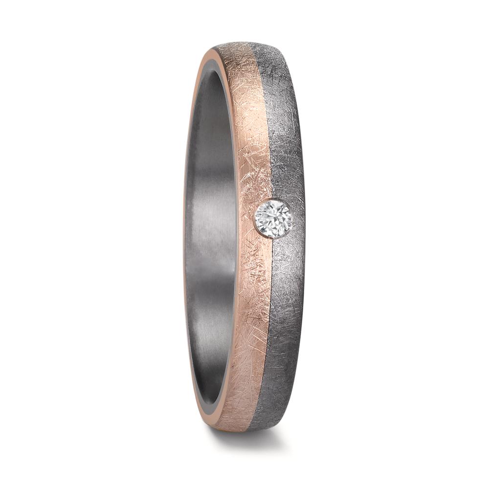 Partnerringe 999 tantal, 585/14K roseguld Diamant 0.04 ct, w-si