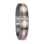 Partnerringe 999 tantal, 585/14K roseguld Diamant 0.045 ct, 3 Sten , w-si