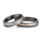 Partnerringe 999 tantal, 585/14K roseguld Diamant 0.07 ct, 7 Sten , w-si