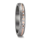 Partnerringe 999 tantal, 585/14K roseguld Diamant 0.07 ct, 7 Sten , w-si