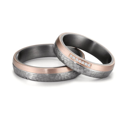 Partnerringe 999 tantal, 585/14K roseguld