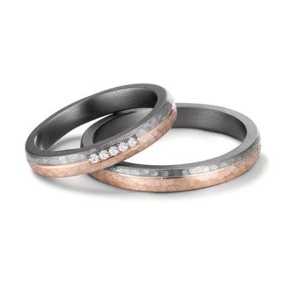 Partnerringe 999 tantal, 585/14K roseguld