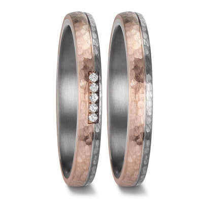Partnerringe 999 tantal, 585/14K roseguld
