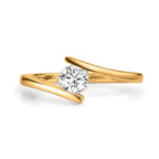 Ringe Sølv Zirconia gul forgyldt
