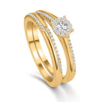 Ringe Sølv Zirconia forgyldt