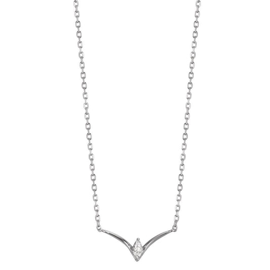 Collier Sølv Zirconia rhodineret 40-45 cm