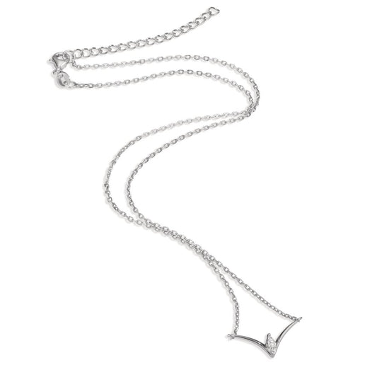 Collier Sølv Zirconia rhodineret 40-45 cm