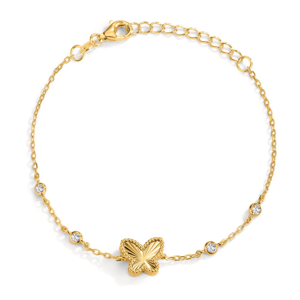 Armbånd Sølv Zirconia forgyldt sommerfugl