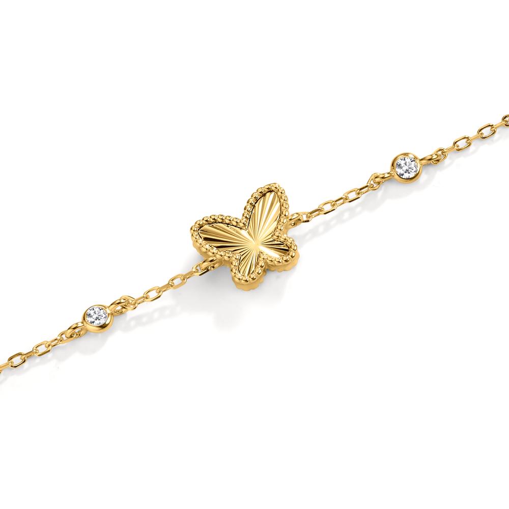 Armbånd Sølv Zirconia forgyldt sommerfugl