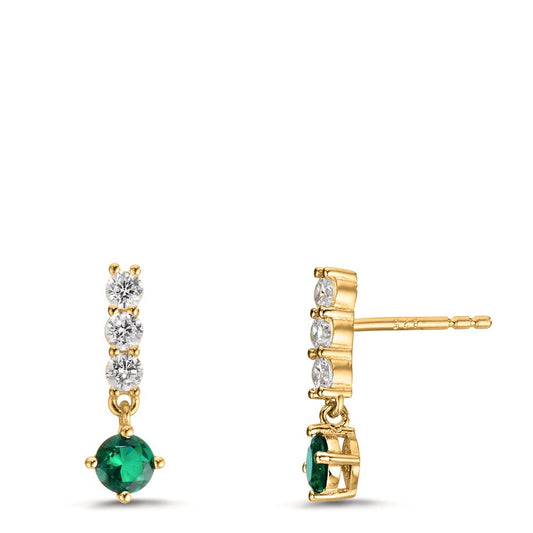 Øreringe Sølv Zirconia 8 Sten gul forgyldt