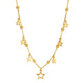 Collier Sølv Zirconia forgyldt stjerne 40-45 cm