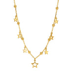 Collier Sølv Zirconia forgyldt stjerne 40-45 cm