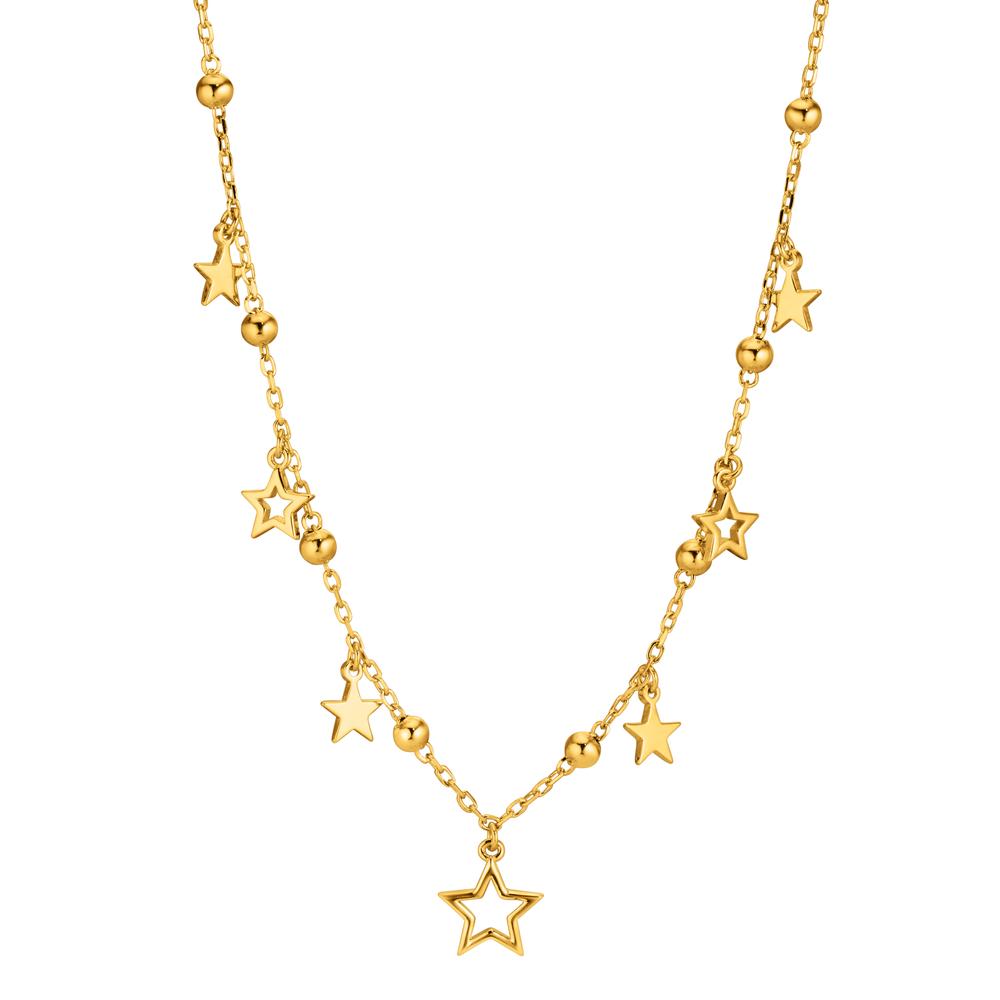Collier Sølv Zirconia forgyldt stjerne 40-45 cm
