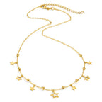 Collier Sølv Zirconia forgyldt stjerne 40-45 cm