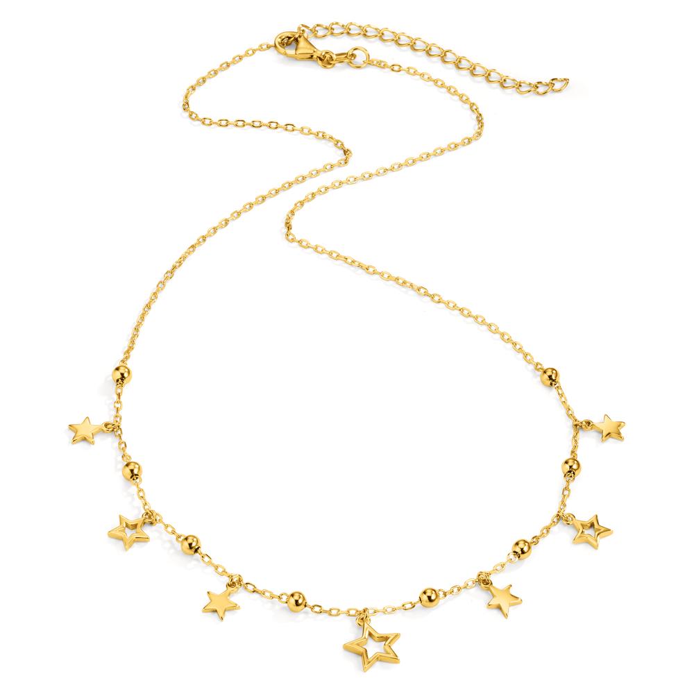 Collier Sølv Zirconia forgyldt stjerne 40-45 cm