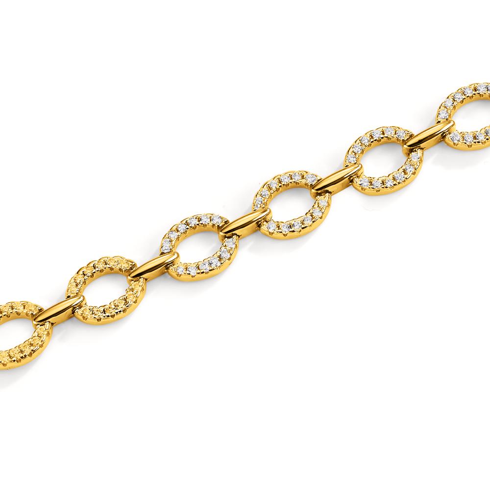 Armbånd Sølv Zirconia gul forgyldt