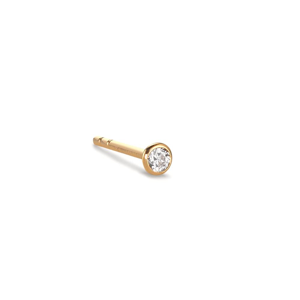 Ørestik 1 stk 750/18K guld Zirconia Ø2.5 mm