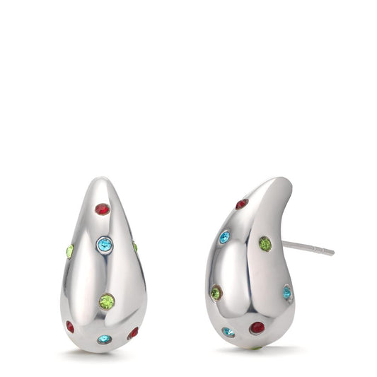 Øreringe Sølv Zirconia farverig , 24 Sten