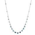 Collier 750/18K hvidguld Topas 1.31 ct, 12 Sten, London Blue Topaz 0.41 ct, 3 Sten, Kvarts 0.06 ct, 2 Sten, Rosenkvarts 0.19 ct, 4 Sten 40-45 cm