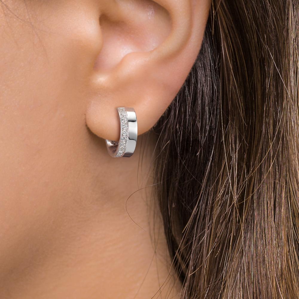 Kreoler Sølv Zirconia rhodineret