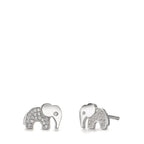 Ørestikker Sølv Zirconia rhodineret Elefant