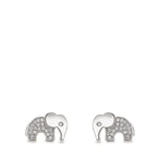 Ørestikker Sølv Zirconia rhodineret Elefant