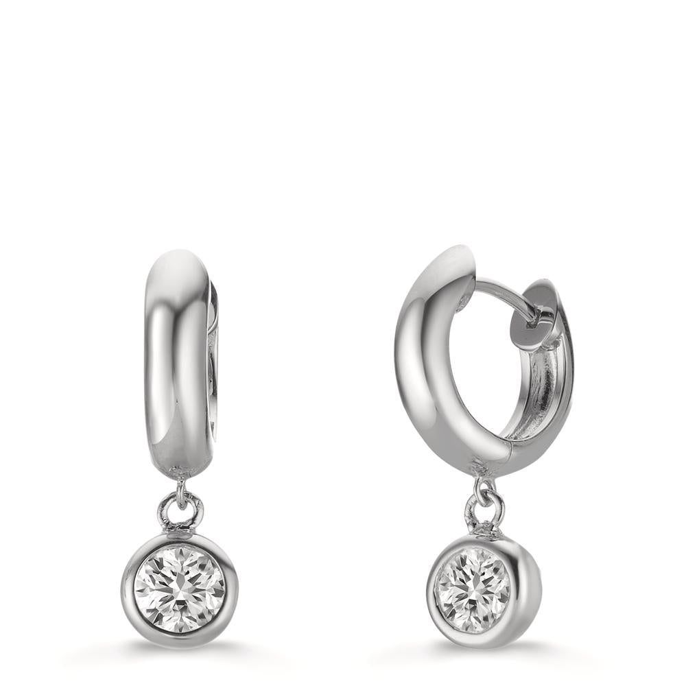Click kreoler Sølv Zirconia 2 Sten rhodineret