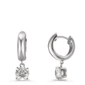 Click kreoler Sølv Zirconia 2 Sten , 6 mm rhodineret