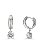 Click kreoler Sølv Zirconia 2 Sten , 6 mm rhodineret