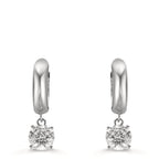 Click kreoler Sølv Zirconia 2 Sten , 6 mm rhodineret