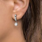 Click kreoler Sølv Zirconia 2 Sten , 6 mm rhodineret