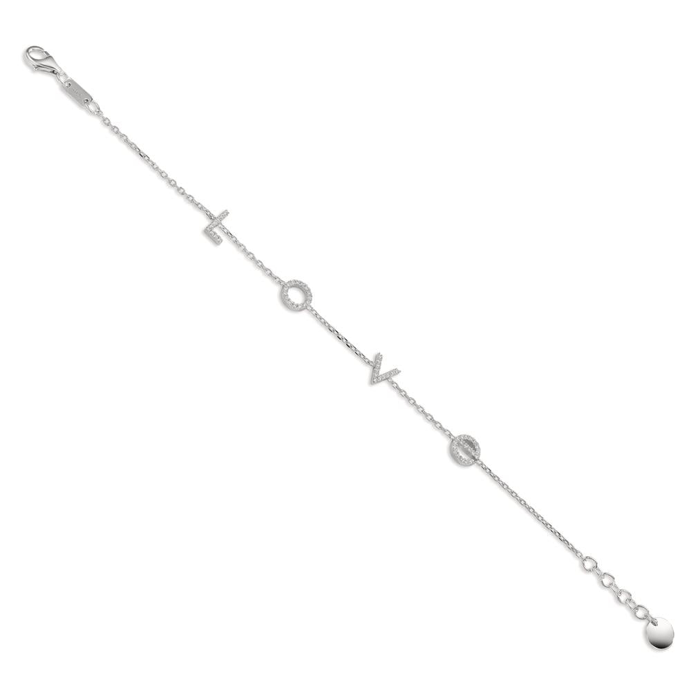 Armbånd Sølv Zirconia rhodineret 16-18 cm