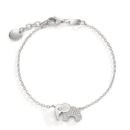 Armbånd Sølv Zirconia rhodineret Elefant