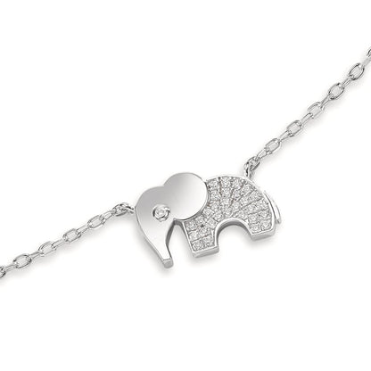 Armbånd Sølv Zirconia rhodineret Elefant