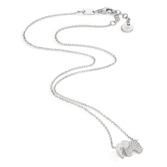 Collier Sølv Zirconia rhodineret Elefant 40-43 cm