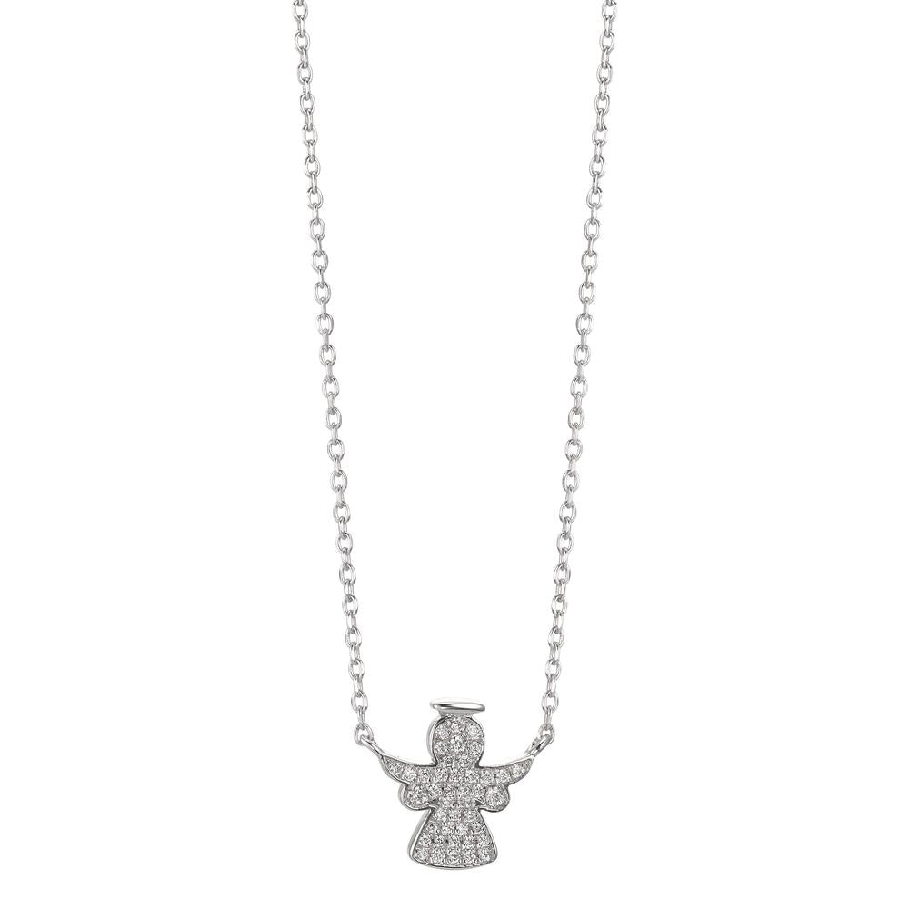 Collier Sølv Zirconia rhodineret Skytsengel 40-43 cm