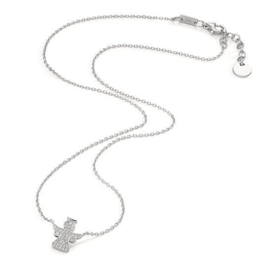 Collier Sølv Zirconia rhodineret Skytsengel 40-43 cm