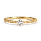 Solitaire ring 750/18K guld Diamant 0.20 ct, 17 Sten , [Brillant], w-si