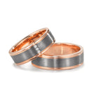 Partnerringe 585/14 K rødguld, 999 tantal
