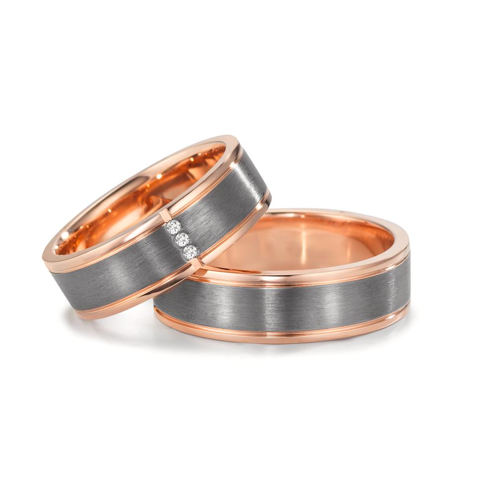 Partnerringe 585/14 K rødguld, 999 tantal