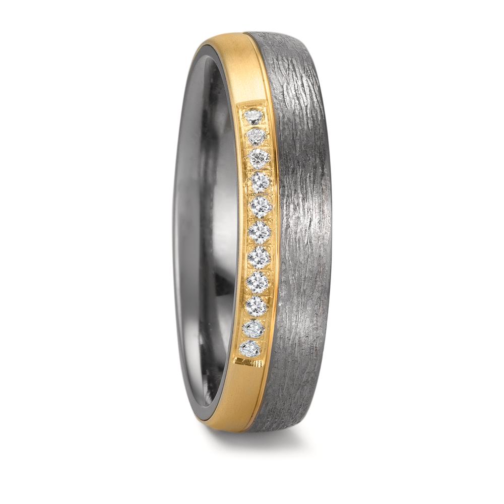 Partnerringe 999 tantal, 585/14K guld Diamant 0.11 ct, 11 Sten , w-si