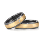 Partnerringe 999 tantal, 585/14K guld Diamant 0.03 ct, w-si