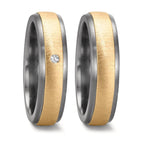 Partnerringe 999 tantal, 585/14K guld Diamant 0.03 ct, w-si