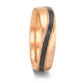 Partnerringe 585/14K roseguld, Kulstof